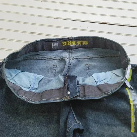 NWT Lee Mens Big & Tall Extreme Motion Straight Fit Tapered Leg Jeans Blue 46x29 - Picture 11 of 13